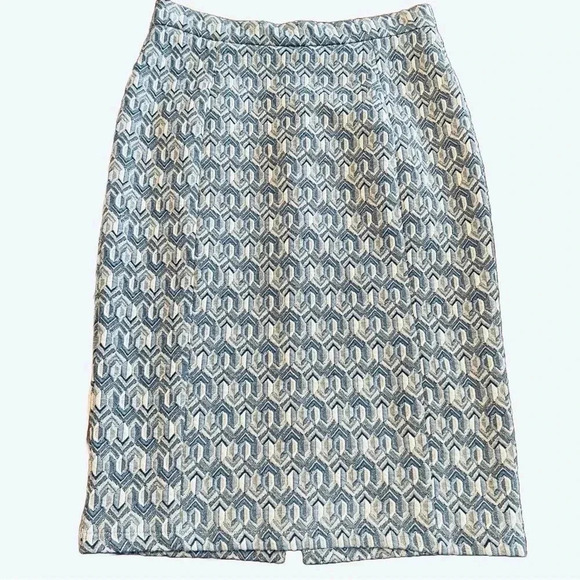 Maeve Anthropologie Emmy Textured Pencil Skirt Women’s S -Blue Geometric Motif - Picture 5 of 13
